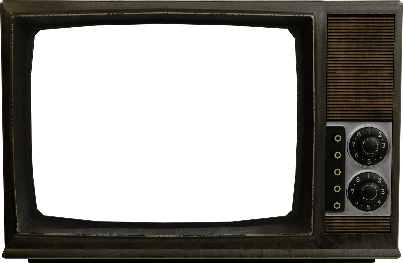 Retro old television isolated on transpatent background